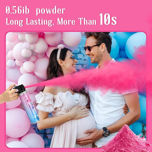 QIYVLOS Gender Reveal Fire Extinguisher 2 Packs, Gender Reveal Reveal Smoker Bomb, Baby Girl Reveal Party Ideas for Gender Reveal Decorations (Large, Pink)