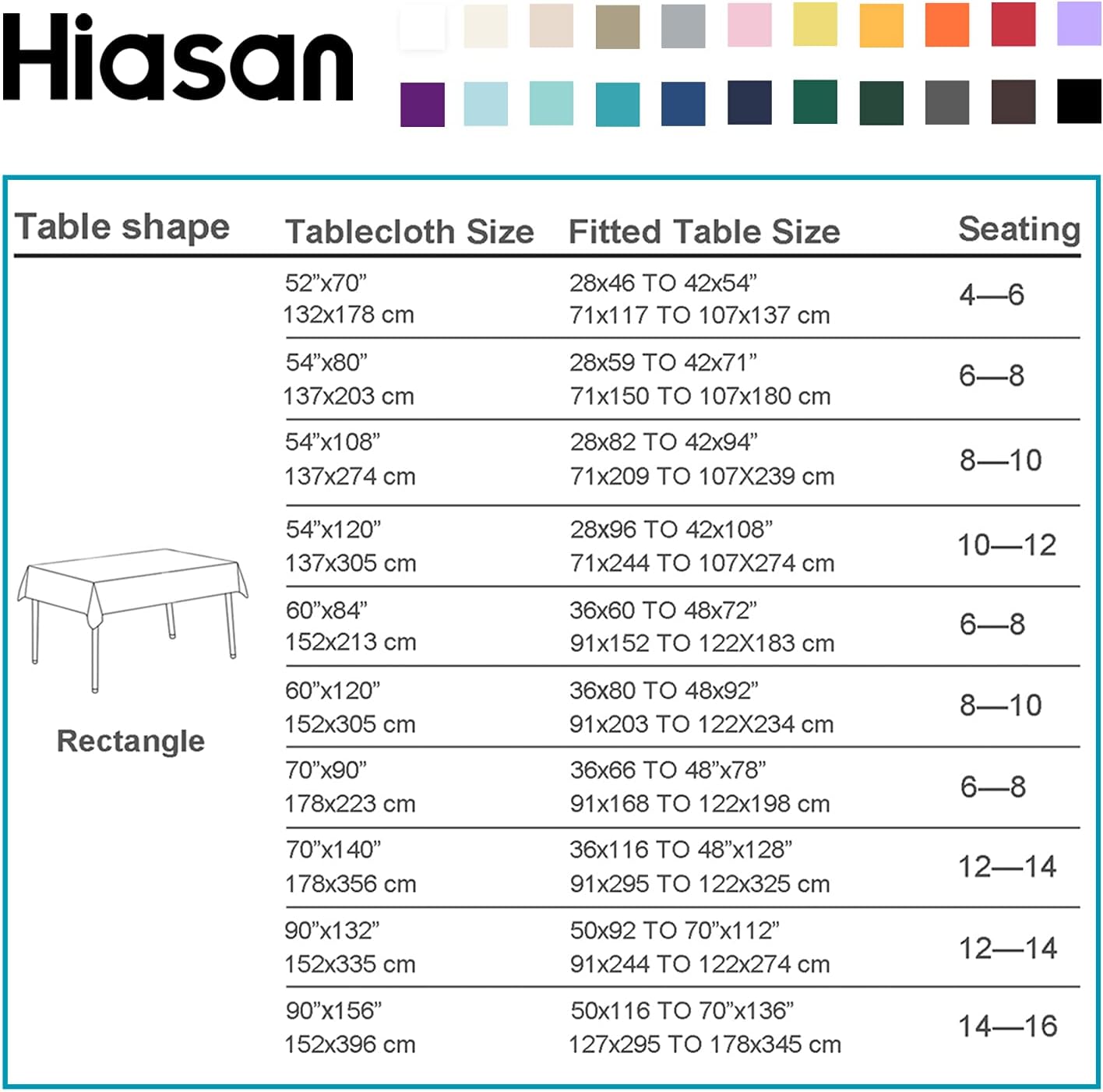Hiasan Waterproof Tablecloth Rectangle - Washable Fabric Table Cloth for Dining Room Kitchen Birthday Party and Outdoor Use, Royal Purple, 54 x 80 Inch
