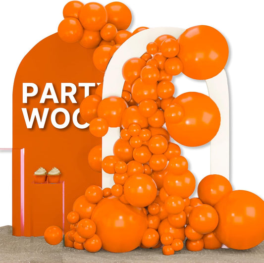 PartyWoo Orange Balloons 155 pcs Different Sizes of 18 12 10 5 Inch Fall Balloon Arch Kit Garland for Thanksgiving Halloween Little Cutie Baby Shower Birthday Party Decorations Orange-Y9