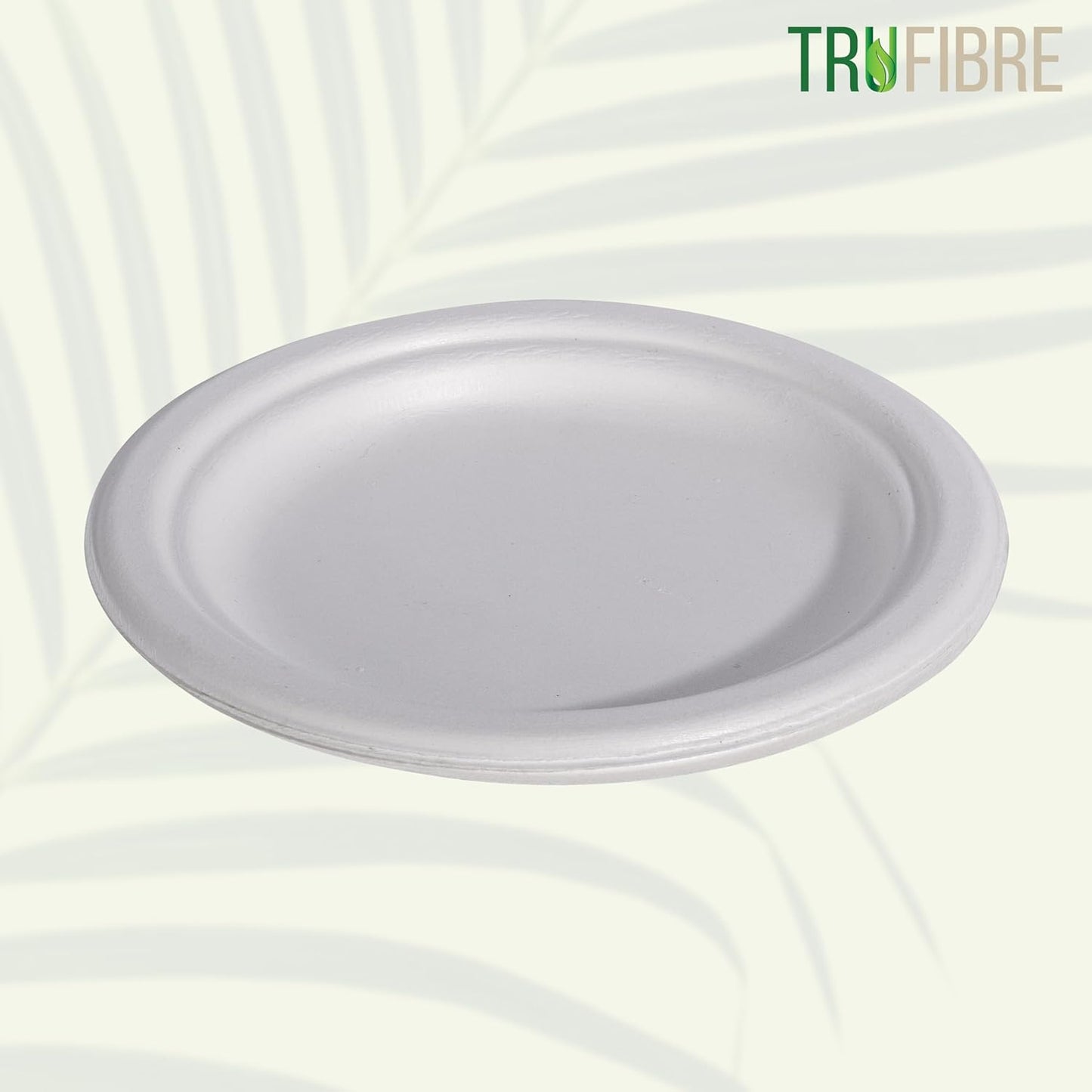 7" Paper Plates, Compostable Bagasse Food Container, Disposable, Microwave Safe for Lunch, Dinner, Party, Supplies, Events, Bulk, 125 Pack
