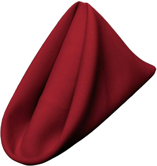 LA Linen 10-Pack Poly Poplin Napkin, Soft Cloth Napkins, Washable Reusable Napkins, Stain and Wrinkle Resistance Table Napkins for Dinner, Wedding, Parties, 17 by 17-Inch, Cranberry
