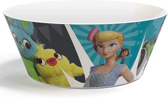 Zak Designs 5-Piece Dinnerware Set, Disney and Pixar Toy Story 4 - Durable Plastic & Stainless Steel - Includes Water Bottle, 8-Inch Plate, 6-Inch Bowl, Fork & Spoon - Suitable for Kids Ages 3+