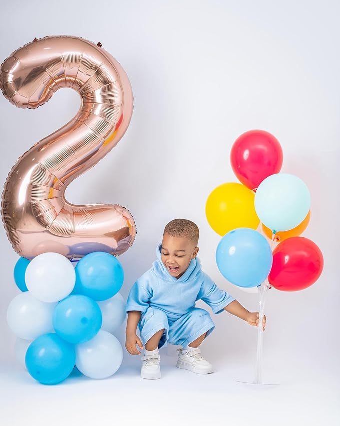 Rose Gold Number 4 Balloon 40 Inch, 4th Birthday Party Decorations for Children, Giant 4 Foil Balloon for Party Supplies