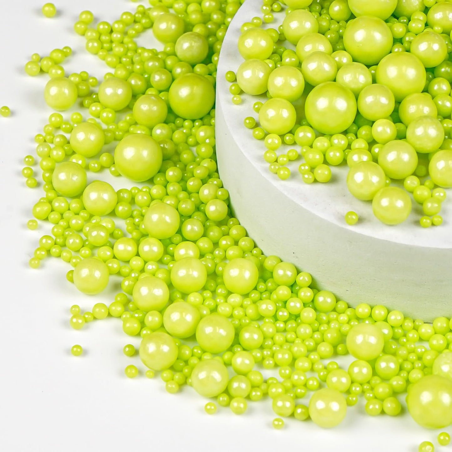 Christmas Green Pearl Sprinkles, Edible Candy Sugar Pearls, 150g/5.29oz, Mix Size, Cake Decorations & Cupcake Toppers, Wedding Party, Easter Supplies, Foodgrade Decoration