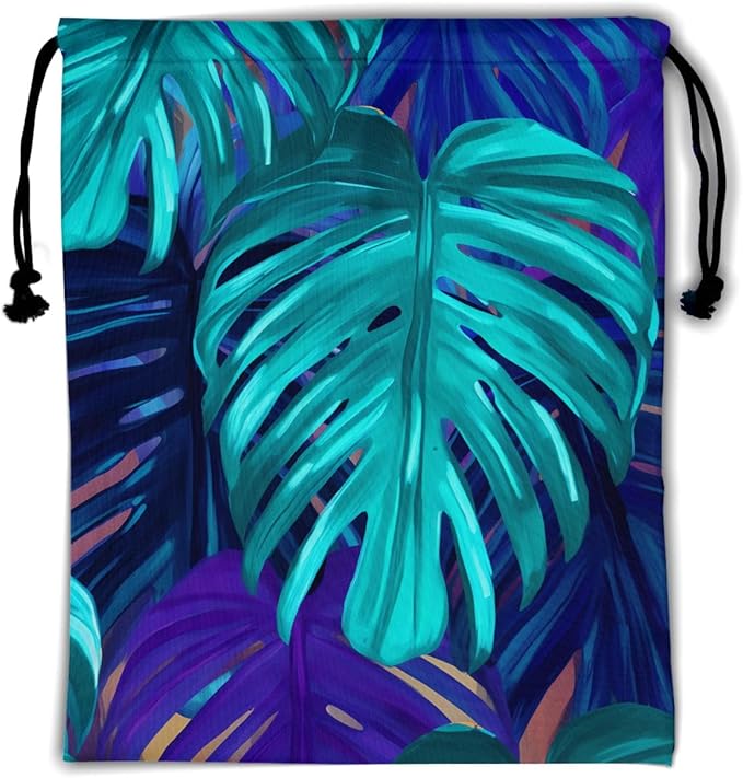 Nerxy Leaf Grip Bags for Gymnastics Tropical Leaves Grip Bag Botanical Drawstring Storage Bags