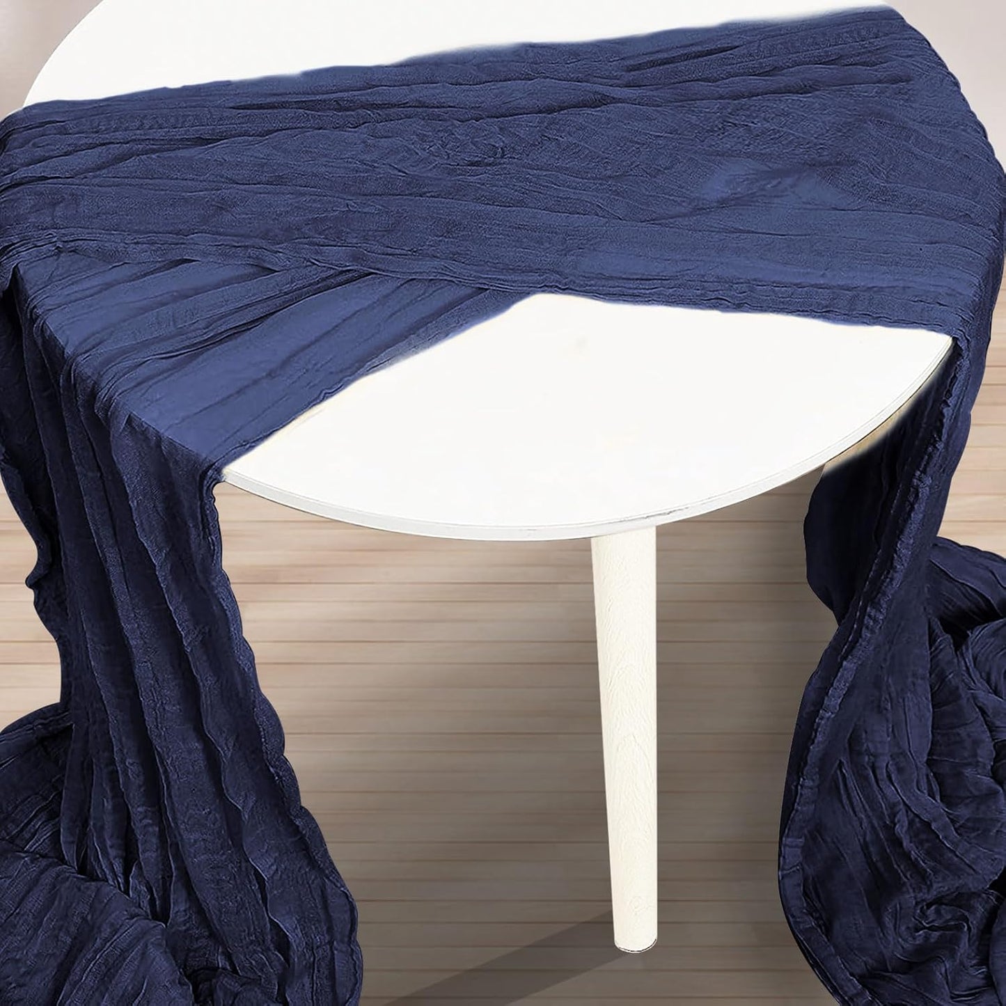 1 Pack Navy Blue Cheesecloth Table Runner 35x120 Inch 10Ft Rustic Gauze Cheese Cloth Table Runner Sheer Cheesecloth Table Runners for Wedding Party Bridal Shower Decoration
