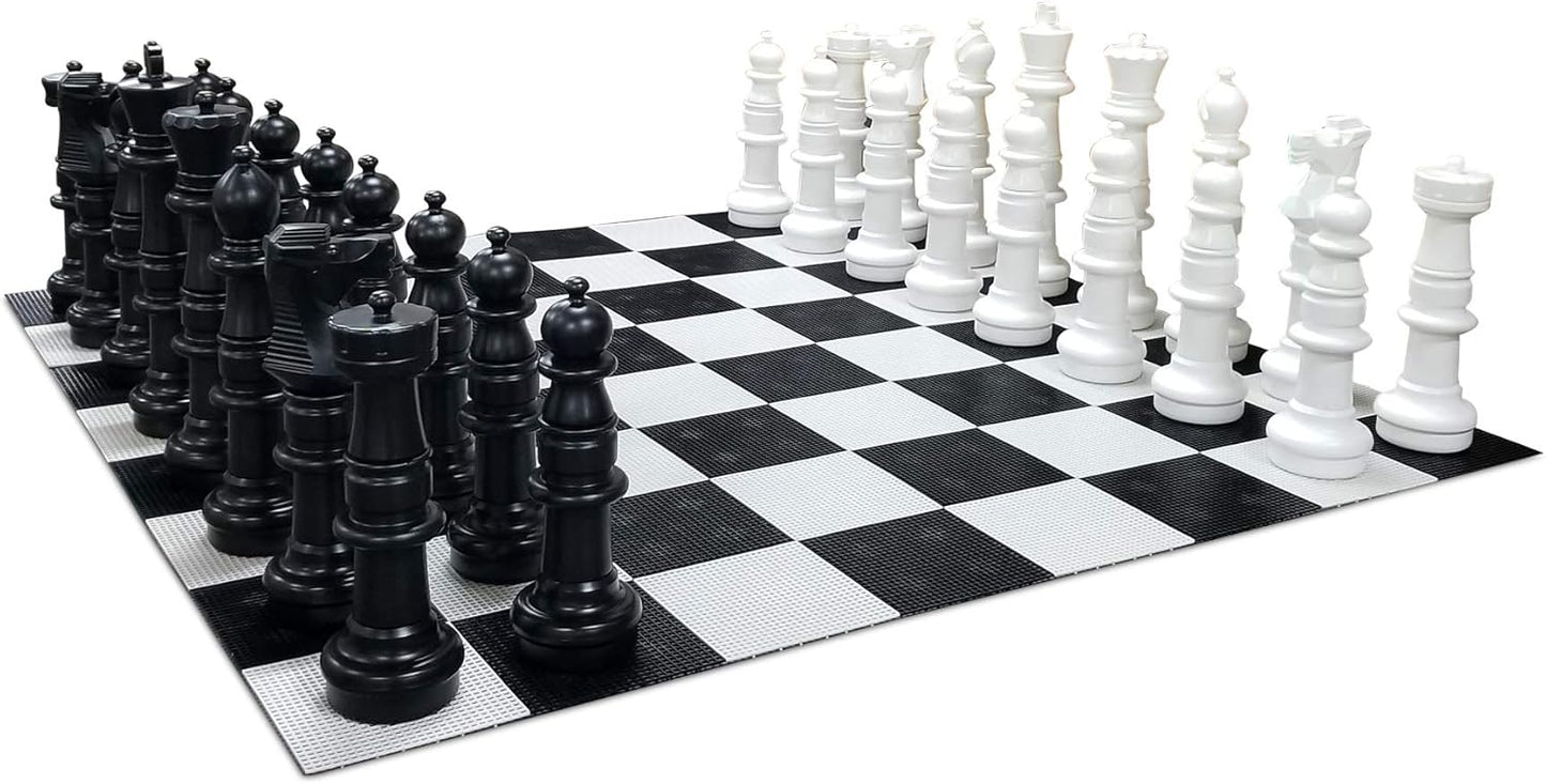 MEGACHESS Giant Oversized Premium Chess Set with 37 Inch Tall King with Hard Plastic Chess Board