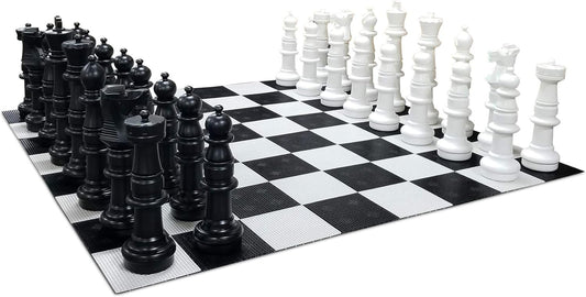 MEGACHESS Giant Oversized Premium Chess Set with 37 Inch Tall King with Hard Plastic Chess Board