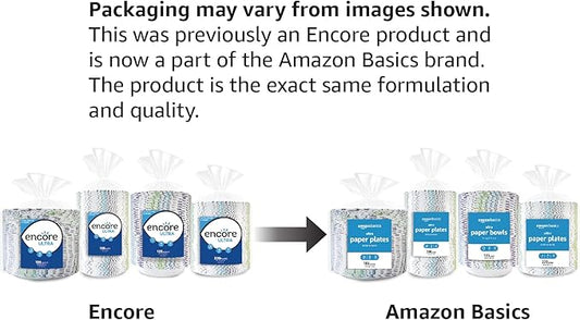 Amazon Basics Ultra Paper Plates, 10 Inch, Disposable, 100 Count