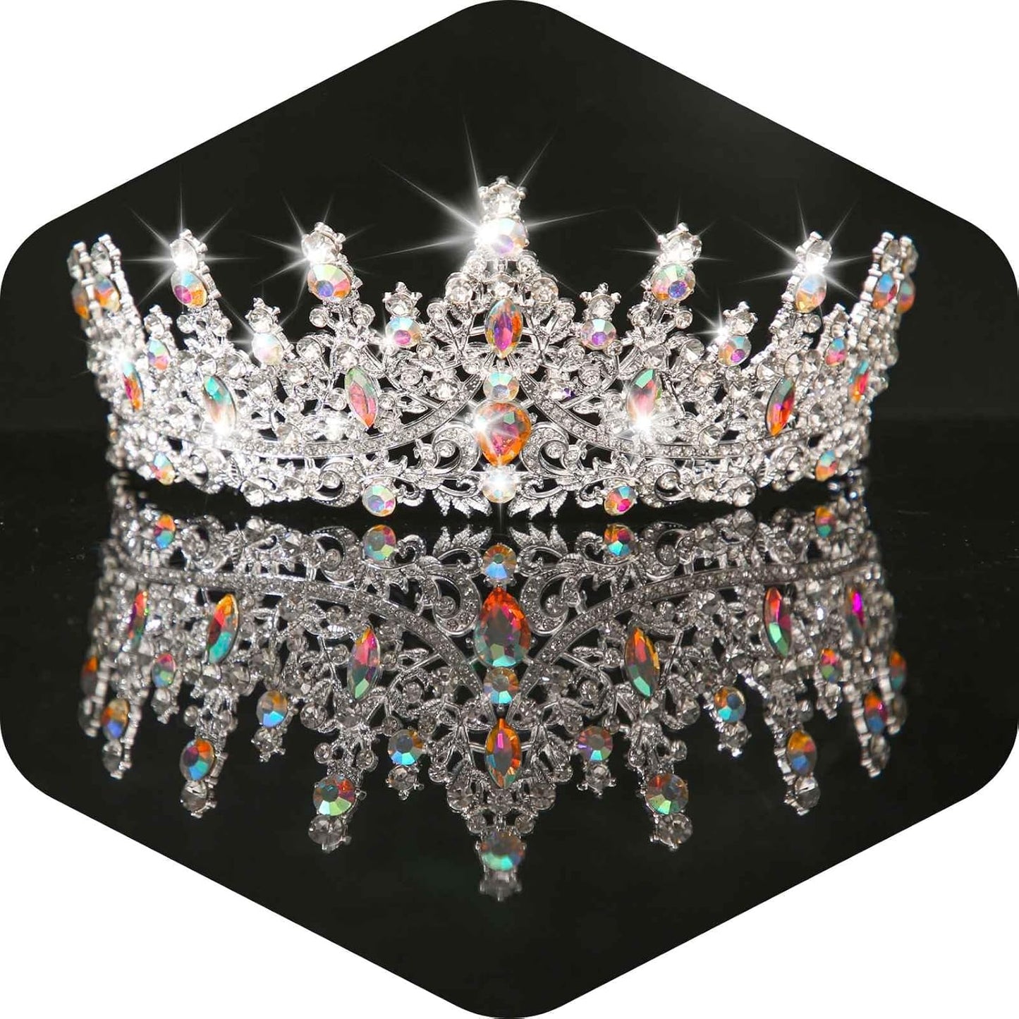 Kamirola Crystal Crowns and Tiaras Headband for Girl or Women Birthday Party Wedding Prom Bridal Halloween Christmas （TR19）