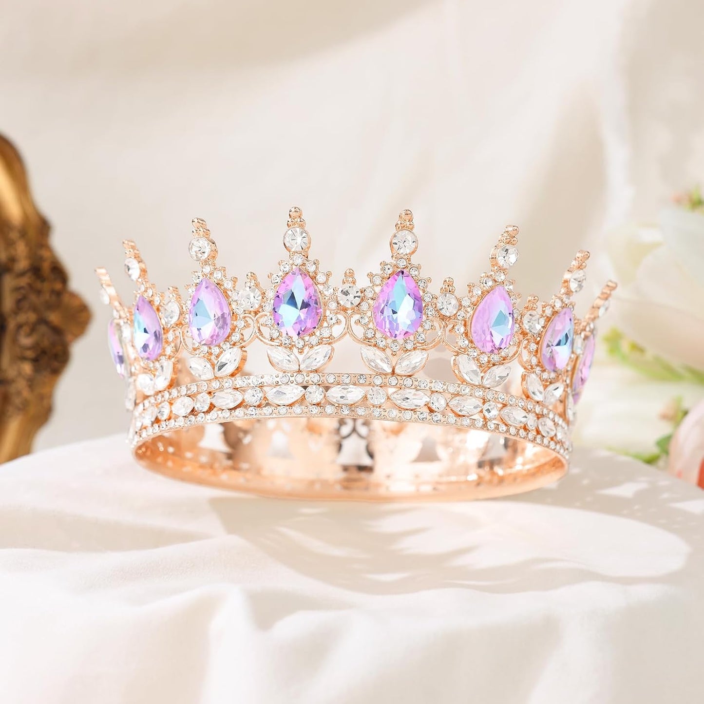 Queen Crown for Women Crystal Tiara for Girl Rhinestone Wedding Headband for Bride Hair Accessories for Costume Birthday Party Prom