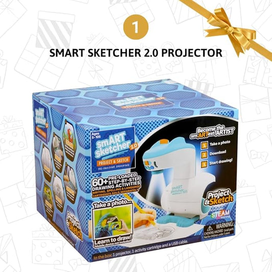 Smart Sketcher 2.0 Drawing Projector Set, 4-in-1 Bundle with Jungle & Ocean Packs, 180+ Activities, Educational Art Toy, Birthday Gift for Kids 5+