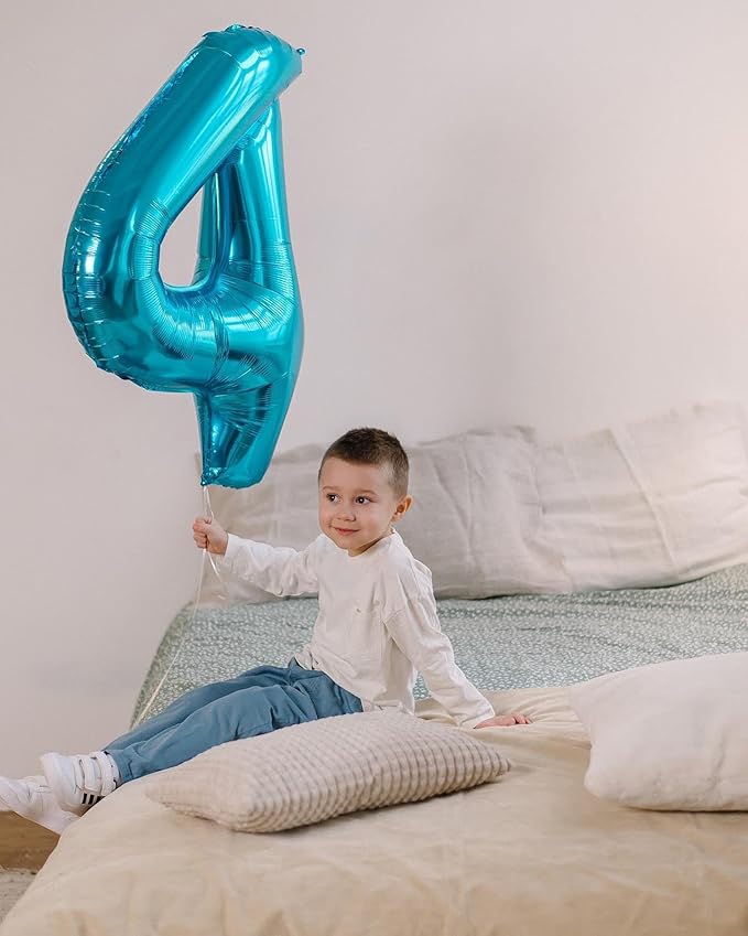 Light Blue Number 9 Balloon 40 Inch, 9th Birthday Party Decorations for Children, Giant 9 Foil Balloon for Party Supplies