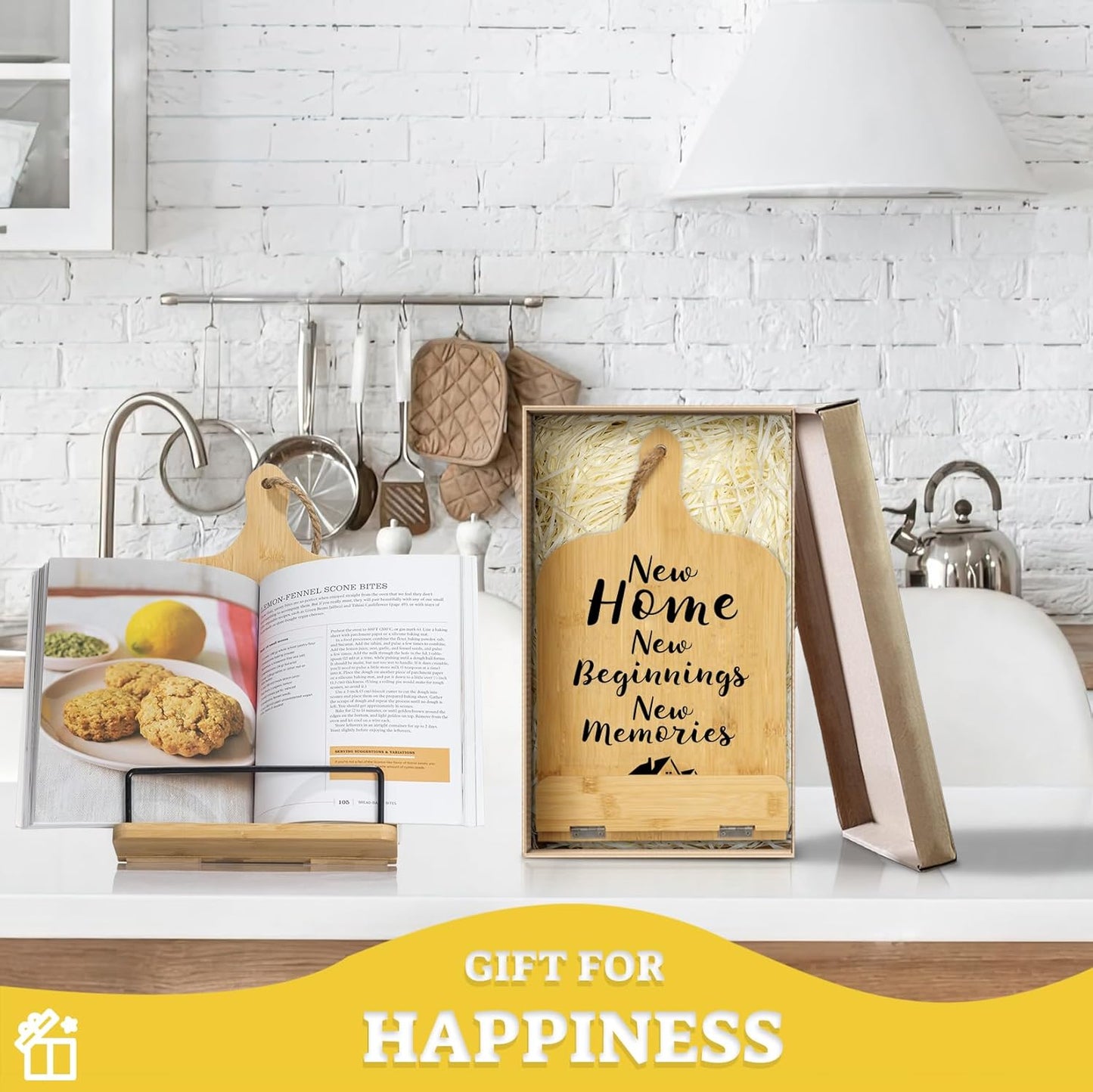 Ikedas House Warming Gifts New Home, 2025, New Home Gift Ideas Cookbook Stand, Kitchen Gifts for Women, Neighbor Gifts Recipe Book Stand, Perfect Housewarming Gift, Cooking Gifts for Women