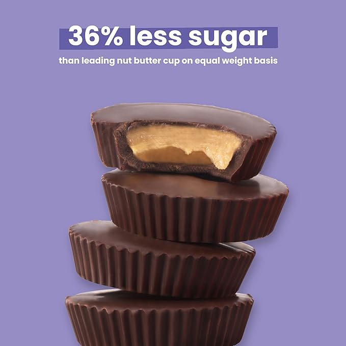 UNREAL Dark Chocolate Almond Butter Cups | 5g Sugar | Certified Vegan, Gluten Free, Fair Trade, Non-GMO | No Sugar Alcohols or Soy | Value Size, 7.4oz (Pack of 3)