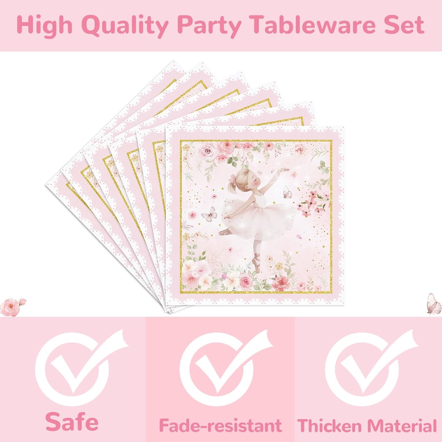 168PCS Princess Party Supplies for Girls Plates and Napkins for Birthday Party Star Themed Baby Shower Paper Plates Tableware 24 Guests