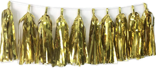 Tissue Paper Tassels Garland Banner Table Decor Party Banner Wedding Birthday Baby Shower Nursery Party Decorations Supplies (20, Gold)