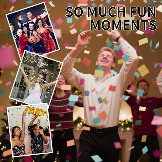 Confetti Poppers Biodegradable Confetti Cannon, 6 Pack WERISE Party Poppers Multicolor Confetti Shooters for Birthday, Wedding, Parties, Valentines Day, Easter and Graduation 12 Inch