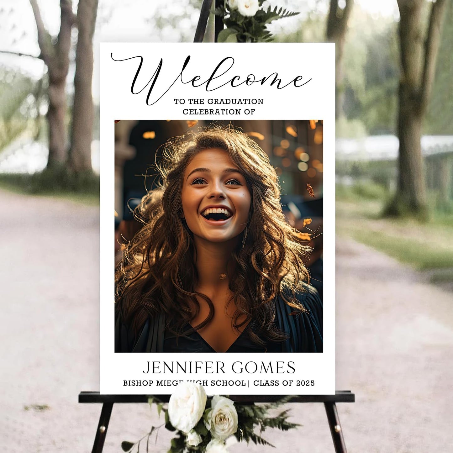 Minimalist Graduation Welcome Sign, Graduation Welcome Sign With Photo 2025, Graduation Party Welcome, Grad Sign, Grad Party Sign, class of 2025 decorations, Graduate Decorations