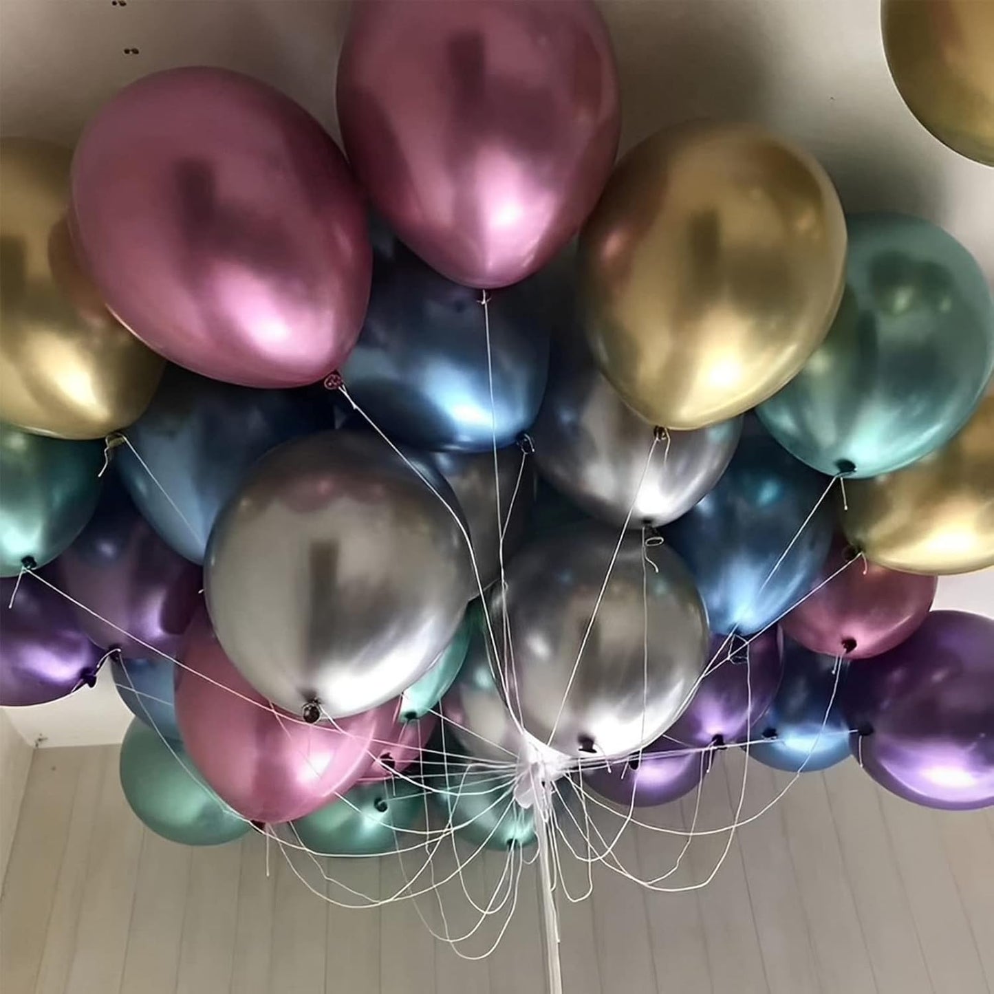 105pcs Metallic Balloons 12inch Chrome Party Balloons for Boys Girls Birthday Baby Shower Gender Reveal Wedding Decorations