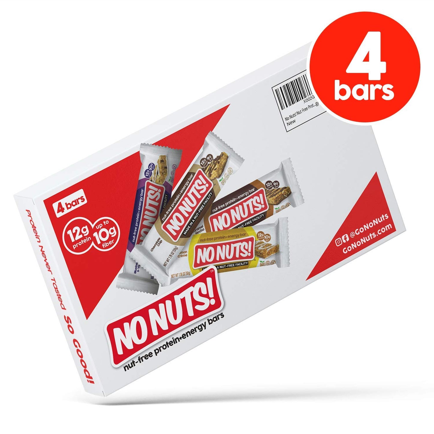 No Nuts! Variety Pack Protein Bars – 4-Flavor Sampler | 100% Nut-Free, Dairy-Free, Vegan, Organic, Kosher, Egg-Free, Non-GMO Snack & Energy Bars