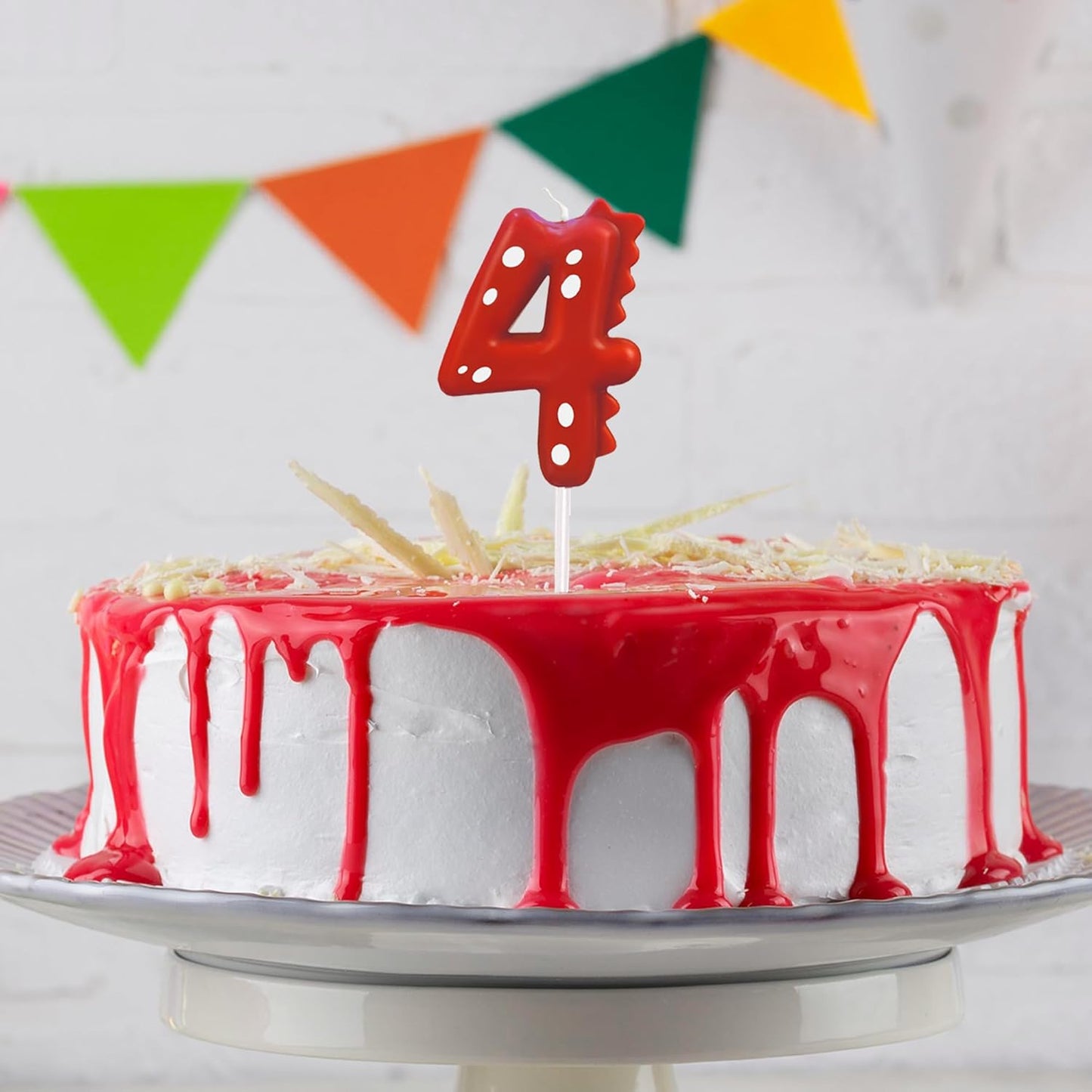 Number Birthday Candles(1 Candle Red) Dinosaur Shape Number Happy Birthday Cake Candles for Dinosaur Birthday Party Decoration Reunions Theme Party