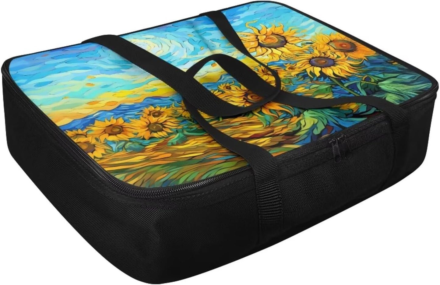 Sunflower Print Insulated Casserole Carriers for Hot or Cold Food - Fits 11 x 15 or 9 x 13 Baking Dish
