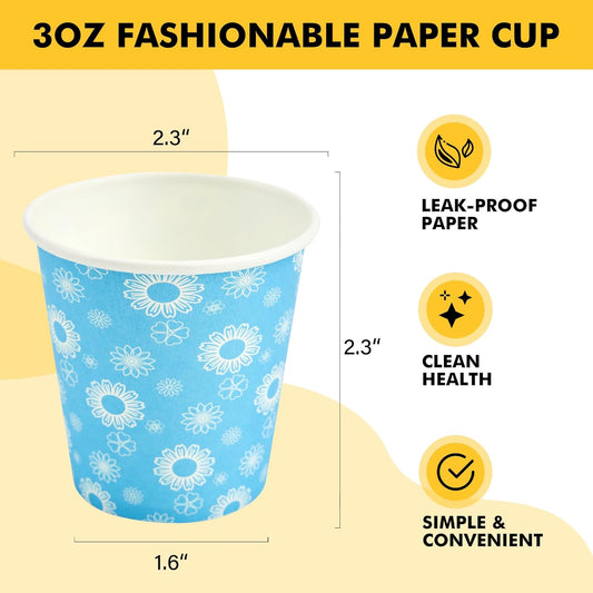 RACETOP [300 Pack] Paper Cups 3 oz, Bathroom Cups 3 oz, Disposable Bathroom Paper Cups, Small Mouthwash Cups, Ideal for Party, Travel, Events