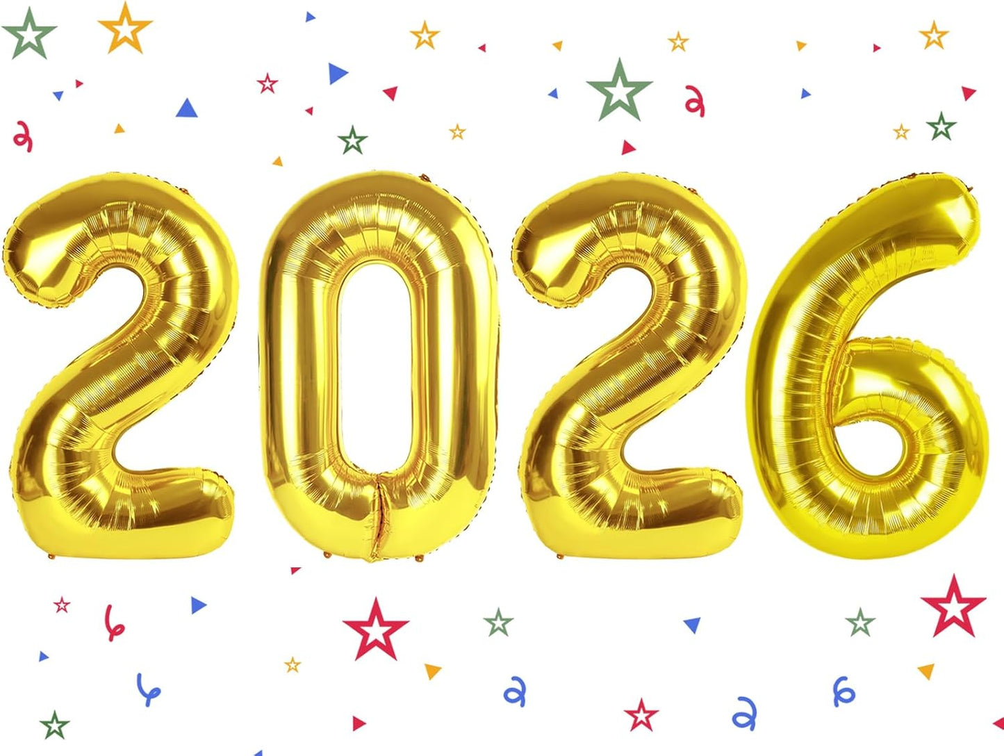 2026 Balloon - Gold Birthday Number Balloons, 40 Inch Large Foil Balloons for Men Women Boys Girls Gold Themed Birthday Decorations，Number 2026 Balloon