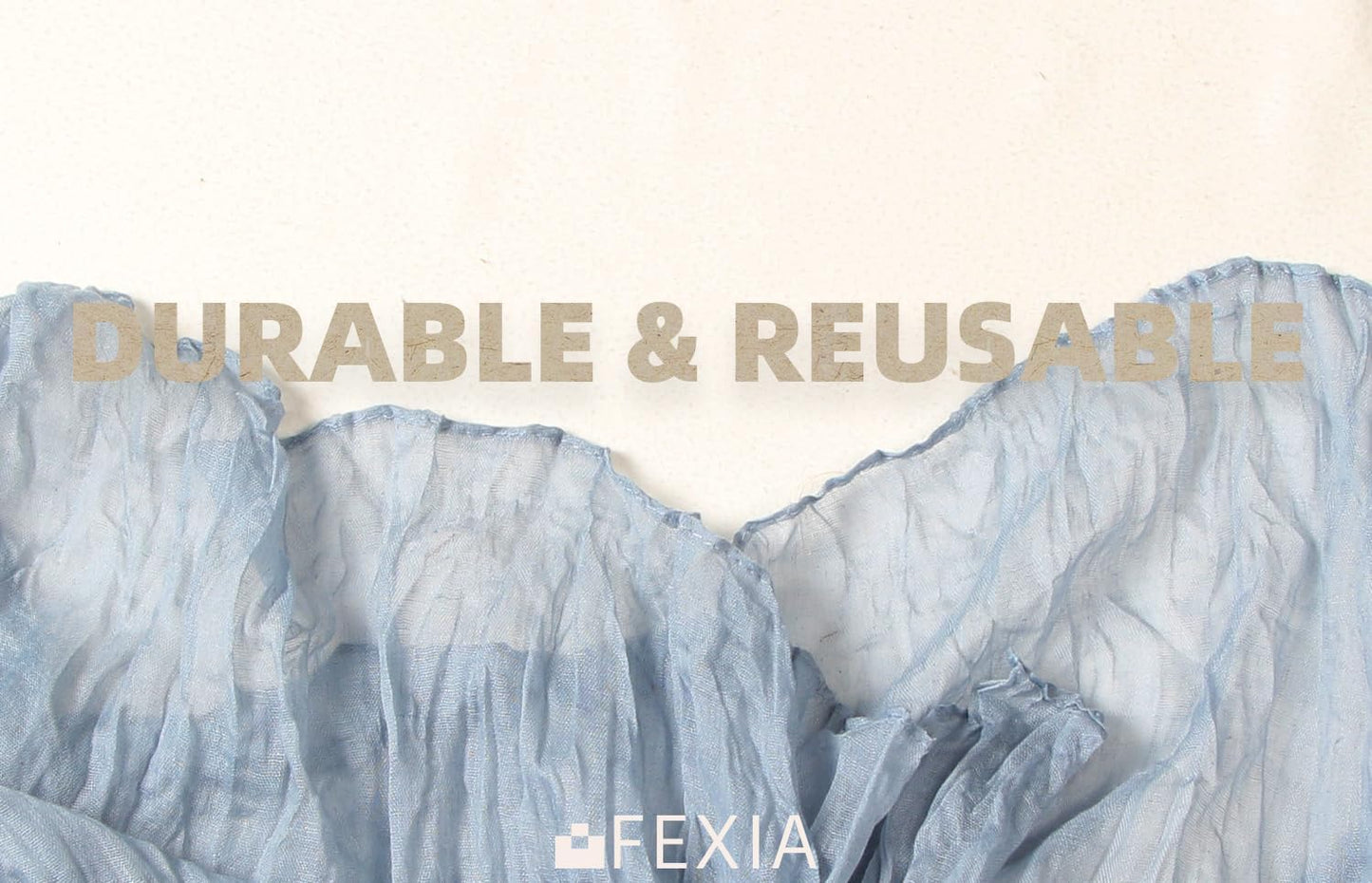 FEXIA 3 Pack Dusty Blue Table Runner 35x120 Inches for Baby Shower Decoration Gauze Rustic Table Runner for Wedding Party First Communion Centerpiece Engagement Bridal Shower Boho Decoration