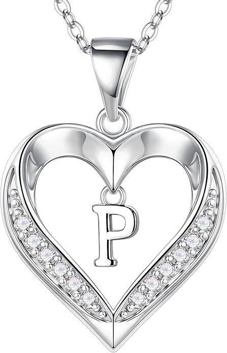 TURANDOSS Valentines Day Gifts for Kids Teen Girls - Heart Initial Necklaces, Dainty 14K Gold Plated CZ Heart Letter A-Z Pendant Necklace Trendy Jewelry Valentines Day Gifts for Wife Girlfriend