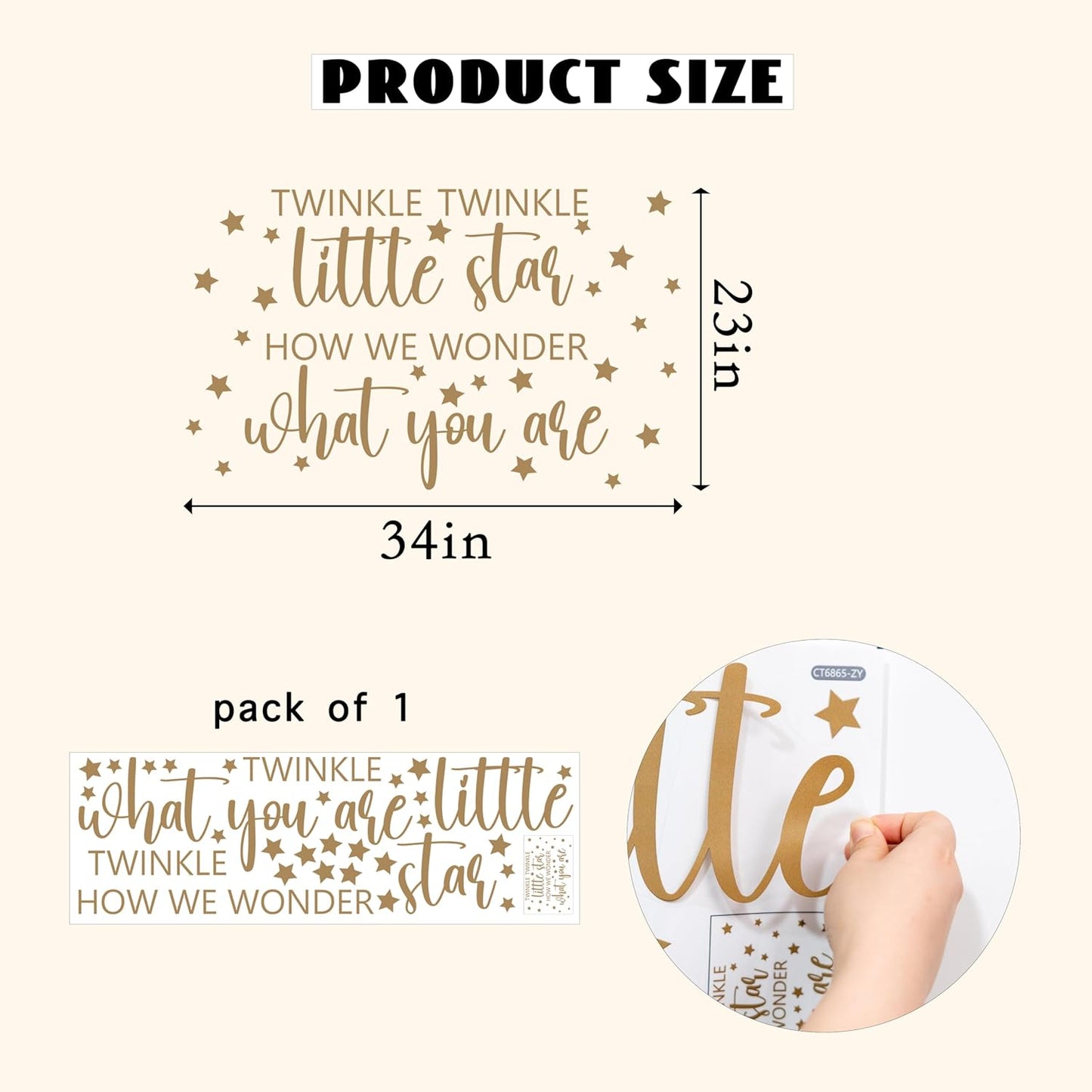 Twinkle Twinkle Little Star Gender Reveal Backdrop Sticker,Boy or Girl How We Wonder What You are Party Decorations, He or She Baby Shower Party Supplies (What You are Decal)