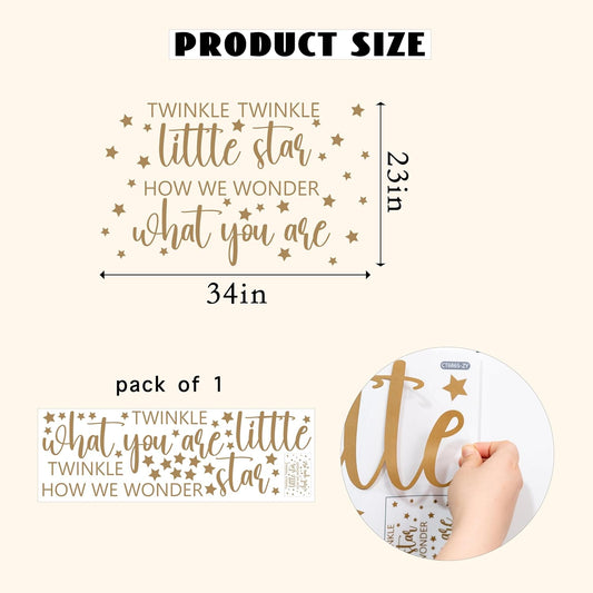 Twinkle Twinkle Little Star Gender Reveal Backdrop Sticker,Boy or Girl How We Wonder What You are Party Decorations, He or She Baby Shower Party Supplies (What You are Decal)