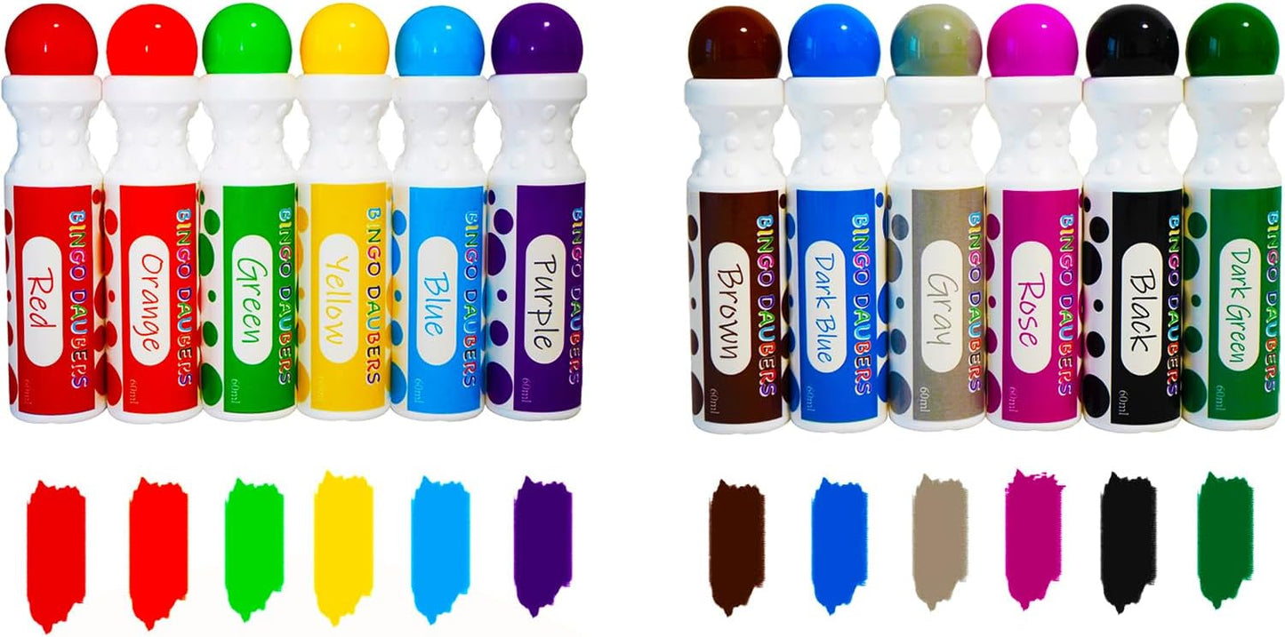 SEETOOOGAMES Bingo Daubers Dot Markers - Mixed Colors Set of 12 Pack - for Toddler Arts and Crafts
