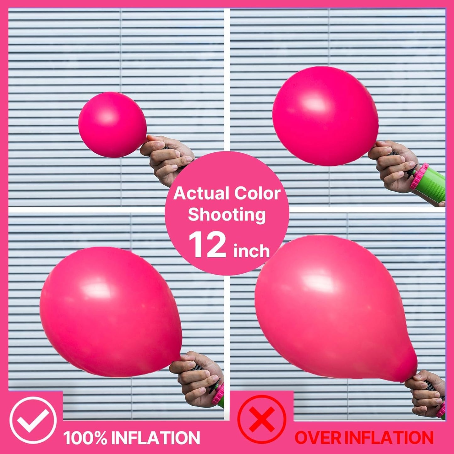 PartyWoo Magenta Balloons, 140 pcs Magenta and Metallic Dark Pink Balloons Different Sizes Pack of 18 Inch 12 Inch 10 Inch 5 Inch for Balloon Garland or Arch as Birthday Decorations, Party Decorations