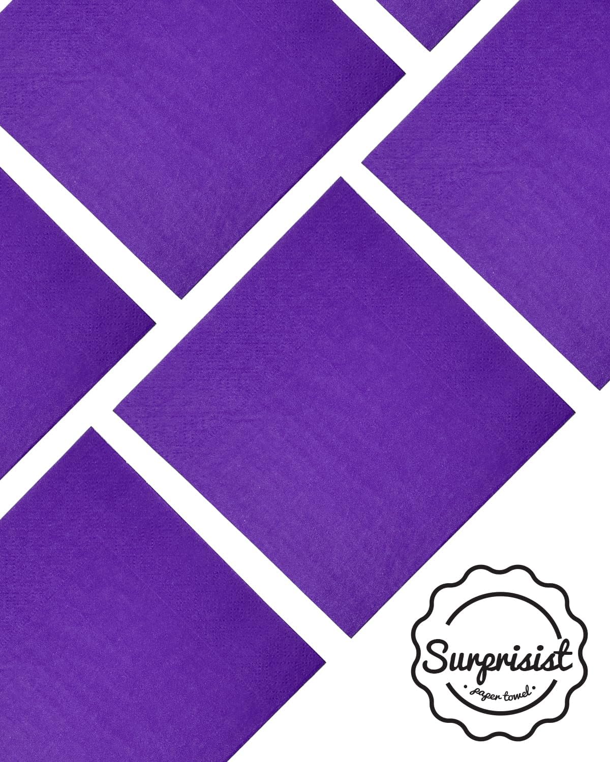 Purple Cocktail Napkins 5 * 5inch disposable Beverage Napkin paper for Cocktail, Wedding, Dinner，Birthday Party Dessert Wine Paper Napkins（ 120 Count）