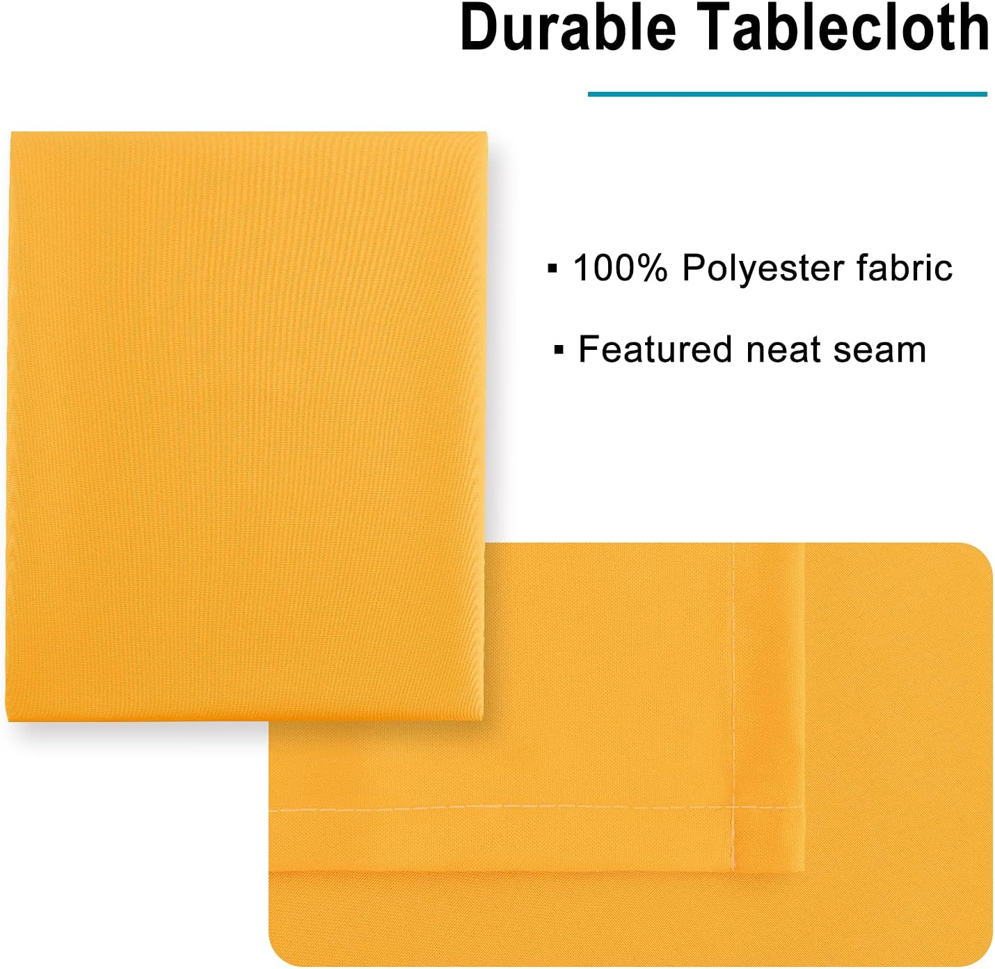 Hiasan Orange Yellow Rectangle Tablecloth - Waterproof Washable Fabric Table Cloth for Dining Party and Outdoor Use, 54 x 80 Inch