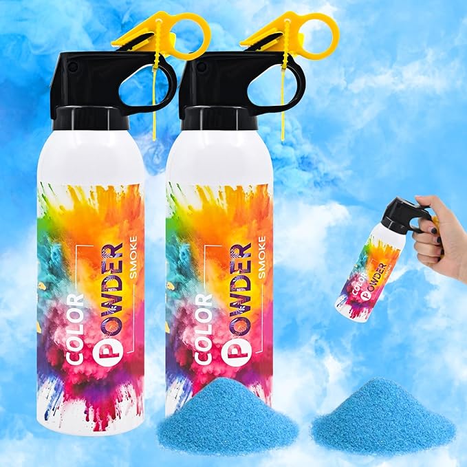 Gender Reveal Fire Extinguisher 2 Pack Blue Smoke Atmosphere Fog for Baby Reveal Photoshoot Video Props Stage Mister Foggers Blue Smoke Gender Reveal Extinguishers for Birthday Wedding Party