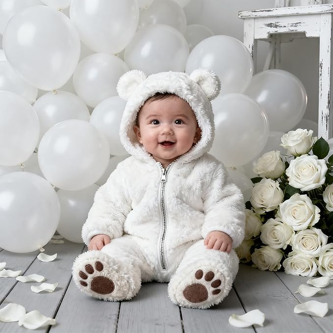 Patimate White Balloons - 150pcs 5 Inch White Latex Party Balloons for Engagement Anniversary Bachelorette Bridal Shower Wedding Baby Shower Party Birthday Decorations