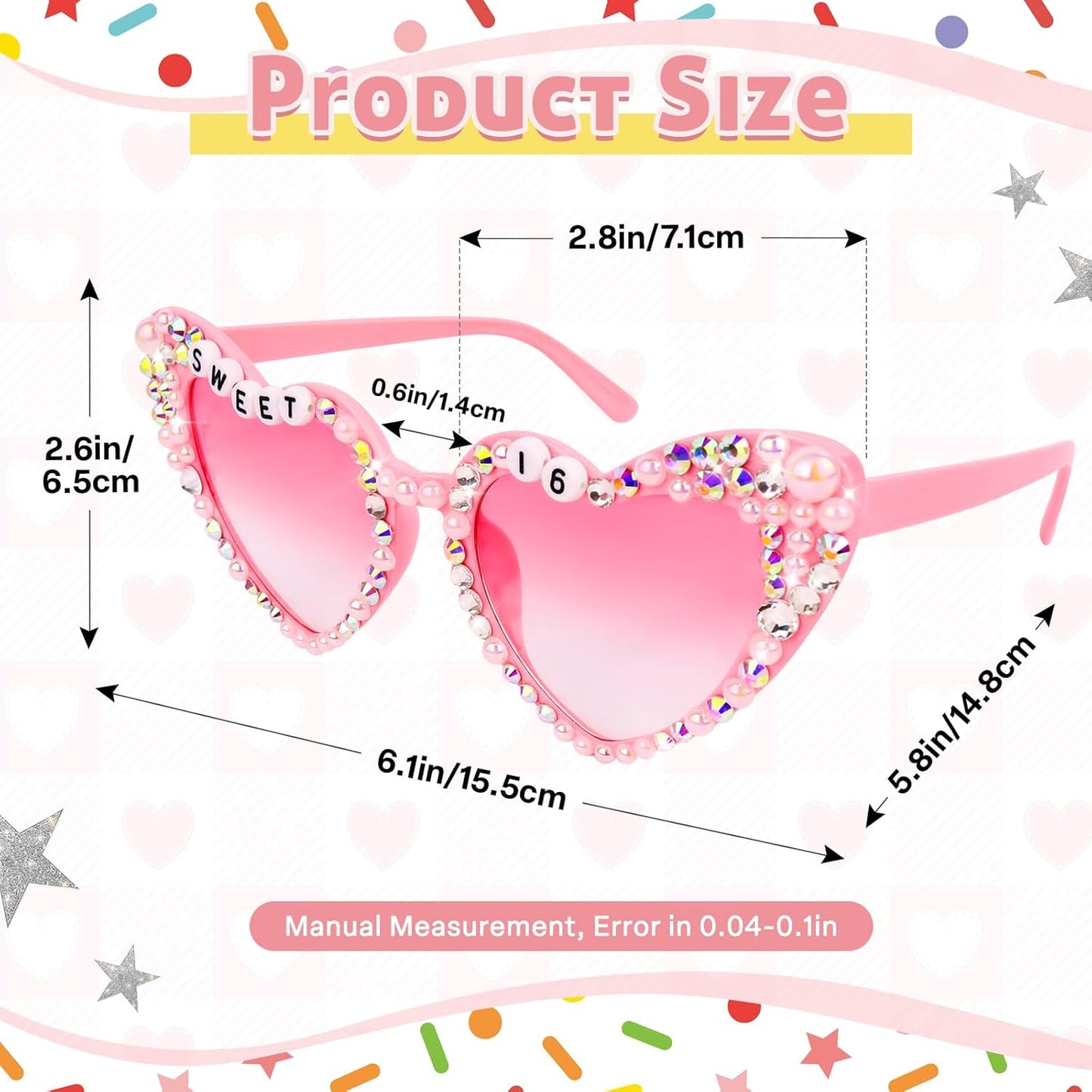 Sweet 16 Birthday Sunglasses with Crown, 16th Birthday Gifts Decorations for Women, Birthday Glasses Headband Tiara