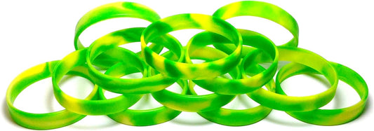 TheAwristocrat 1 Dozen (12) Multi-Pack Blank Rubber Wristbands Silicone Bracelets - Select from a Variety of Colors