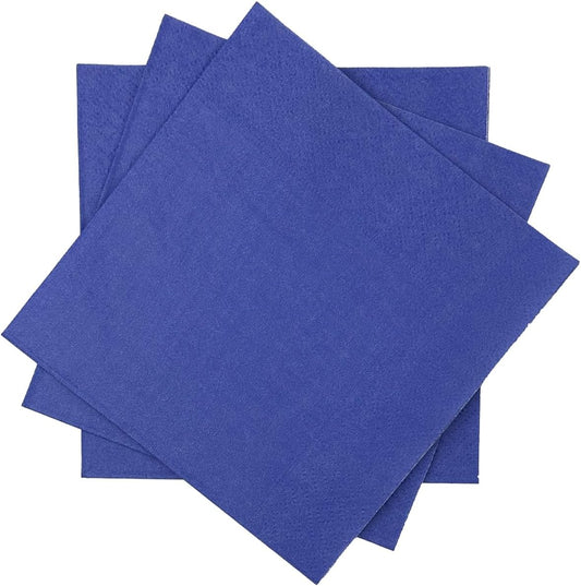 Bluish Blue Cocktail Napkins 5 * 5inch disposable Beverage Napkin paper for Cocktail, Wedding, Dinner，Birthday Party Dessert Wine Paper Napkins（ 120 Count）