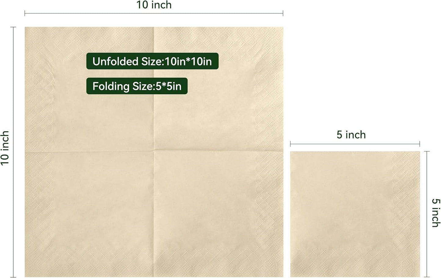 MORGIANA 1000-Pack Bamboo Wedding Cocktail Napkins Disposable - 5 x 5 Inch Compostable Bar Napkins for Parties, Bar