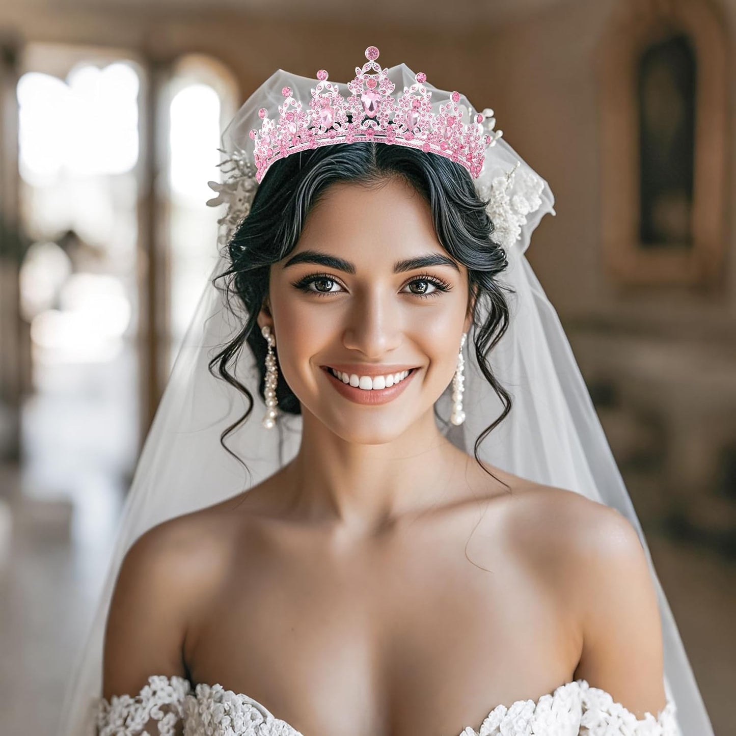 Crystal Tiaras and Crowns for Women - Wedding and Birthday Party Princess Crown Hair Accessories For Wedding, Prom, Pageant Celebration Party A3