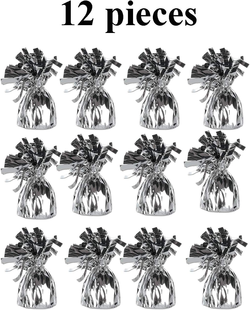 Balloon Time Disposable Helium Tank 14.9 cu.ft - 12 Silver Balloon Weights + Curling Ribbon and Flower Clips