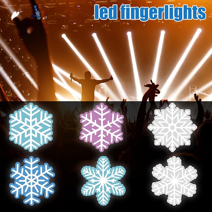 Tuanse 36 Pcs Snowflake Party Favors Snowflake Lights Gifts Bulk for Kids Glow in The Dark Snow Icy Finger Lights Classroom Rewards Prizes Gifts for Birthday Summer Valentine Winter Boys Girls