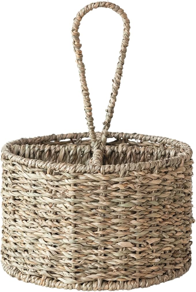 Bloomingville, Natural Round Seagrass Multi-Section Caddy
