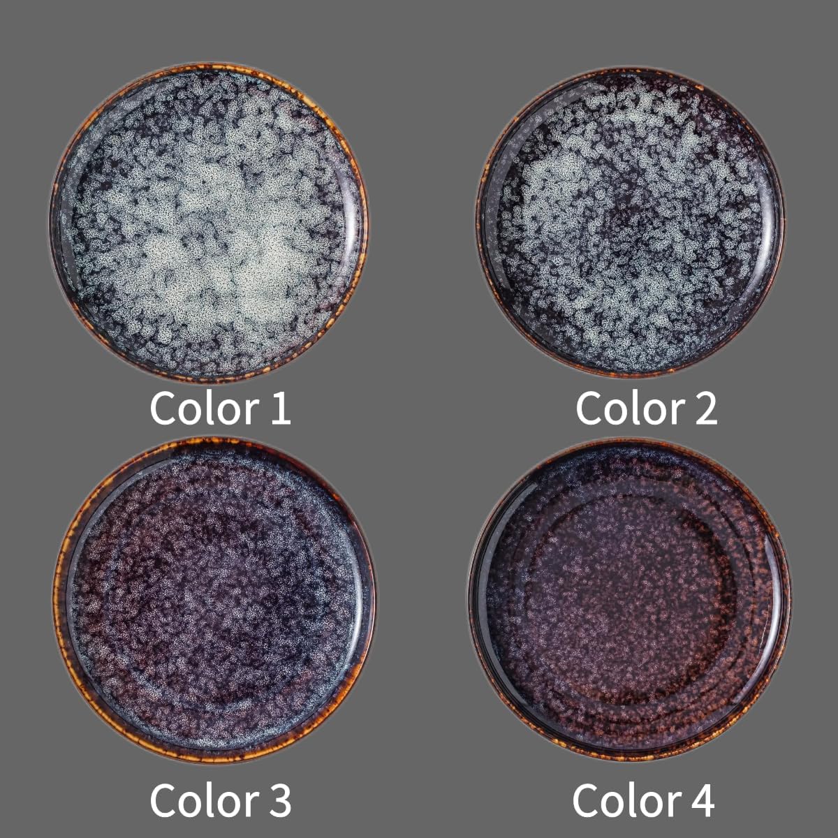 Ceramic dinner plates set of 4, Large Dinnerware Plates & Salad plates for party and wedding, Microwave safe porcelain plates set, 10 Inch