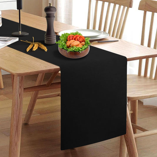 Wipeable Table Runner, Farmhouse Dresser Runner, Rustic Indoor/Outdoor (48'', Black)