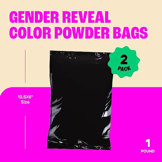 Chameleon Colors Blue & Pink Gender Reveal Powder - Blackout Kit - 1 lb Blue & 1 lb Pink Powder - Color Not Visible Through Bag - Easy Cleanup - Non-Toxic